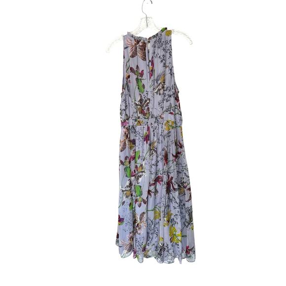 Anthropologie Purple Floral Sleeveless Flowy Ruffle Hermia Midi Dress Size 10 - Picture 10 of 13